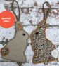 Two Rabbit Decorations One Liberty Fabric and One Linen Fabric  - Image 1