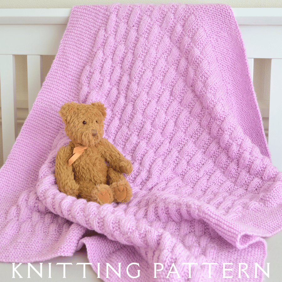 Baby Blanket Design 14 Knitting Pattern PDF Version By Email