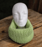 Hand knitted chunky apple green snood - Image 2