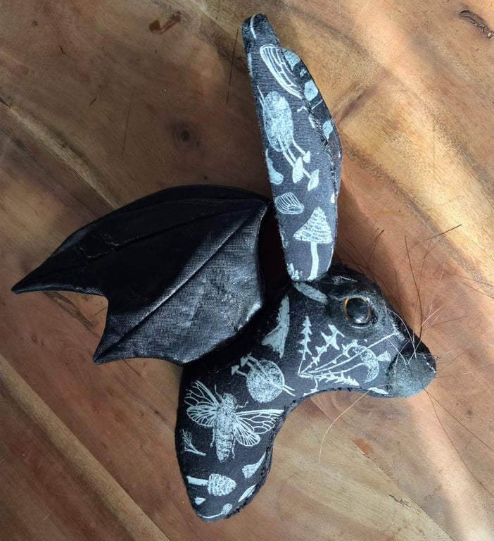 Faux hare head wall mount-Salem the bat-winged hare