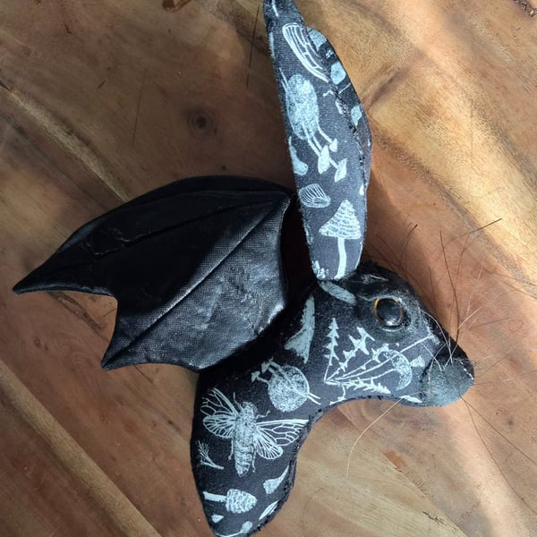 Faux hare head wall mount-Salem the bat-winged hare