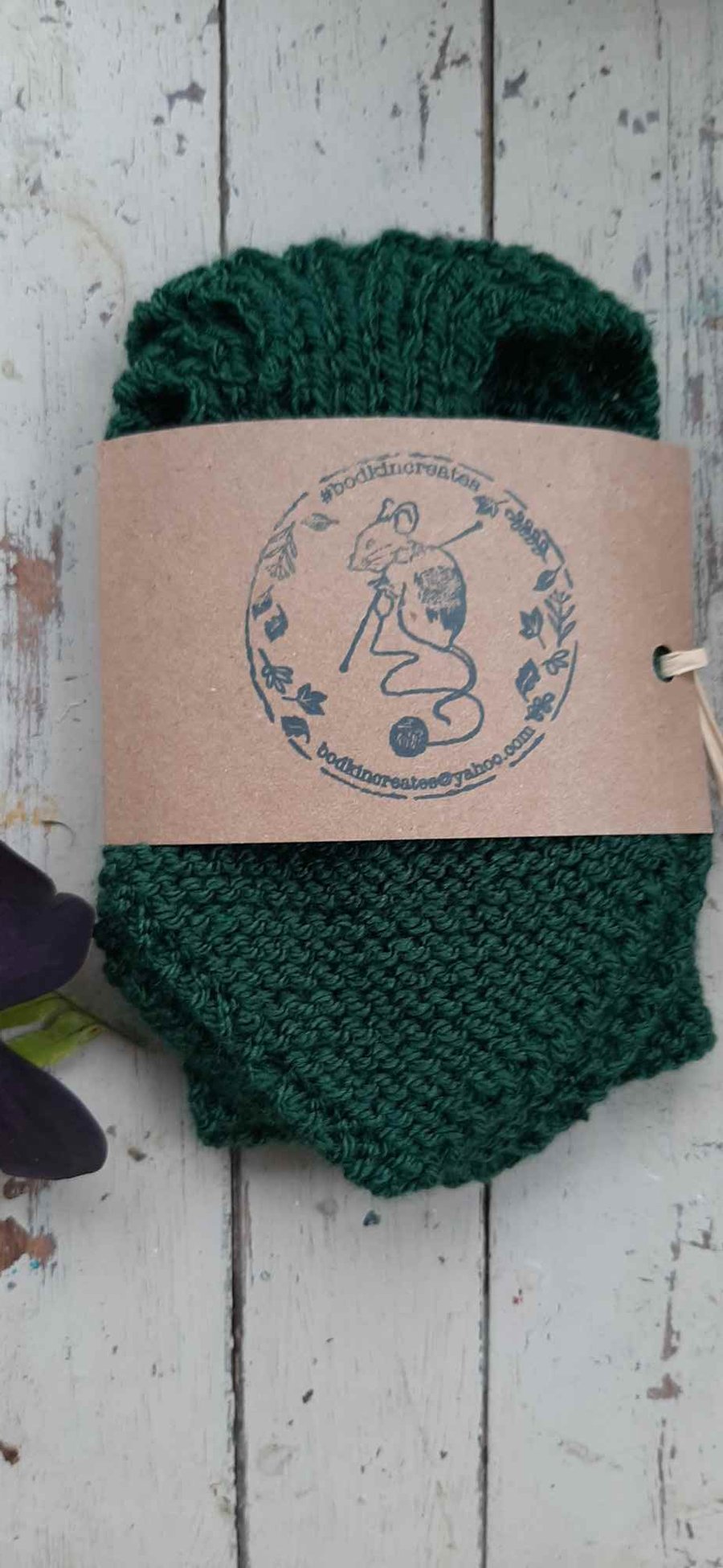 Deep dark forest green bow scarf