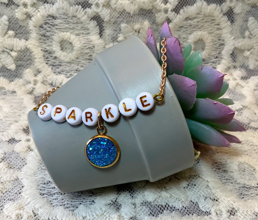   Child's Letter Bead Necklace With Pendant Charm