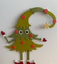 Handmade Christmas Card with Movable Legs - traditional colours - Image 4