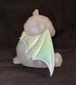 Bat-Bear - Resin Art Bear Figurine - Frosted White - Opal - Image 5