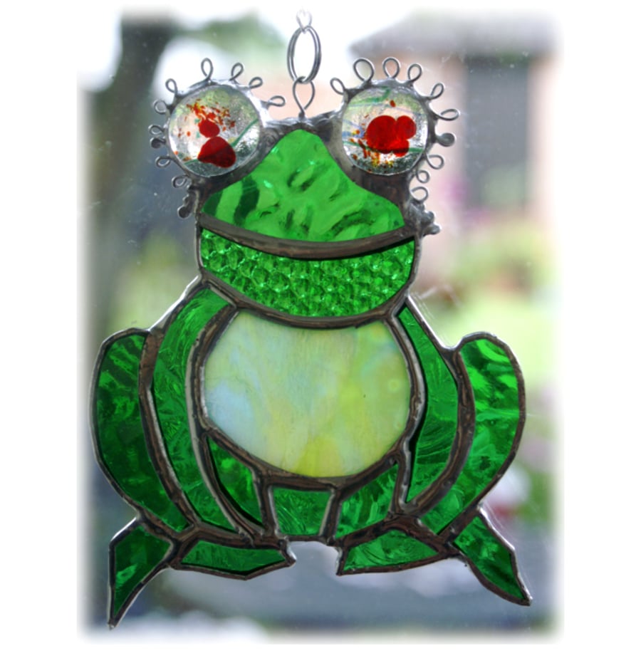 Frog Suncatcher Stained Glass Handmade 033
