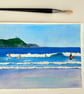 Original gouache painting Polzeath Beach, Cornwall 390 mm x 272 mm - Image 6
