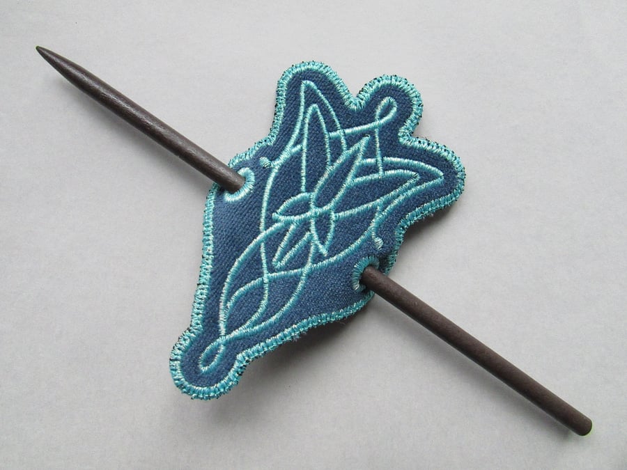 Elven Velvet Embroidered Hair Barrette