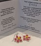Pretty Red & Yellow Daisy Earrings on Recycled Sterling Silver Earwires - Image 4