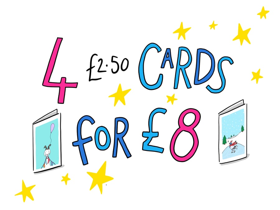 Illustration A6 Greetings Cards multibuy discount