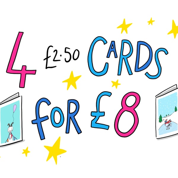 Illustration A6 Greetings Cards multibuy discount