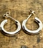Handmade Sterling Silver Huggy Earrings Hoop Studs Small Silver Hoops - Image 7