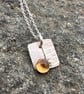  Citrine Necklace with Textured Silver - Image 1
