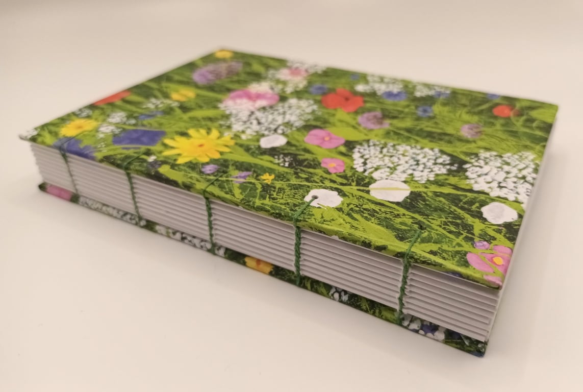 Hand bound, A6, Wildflower cover, Journal, Notebook