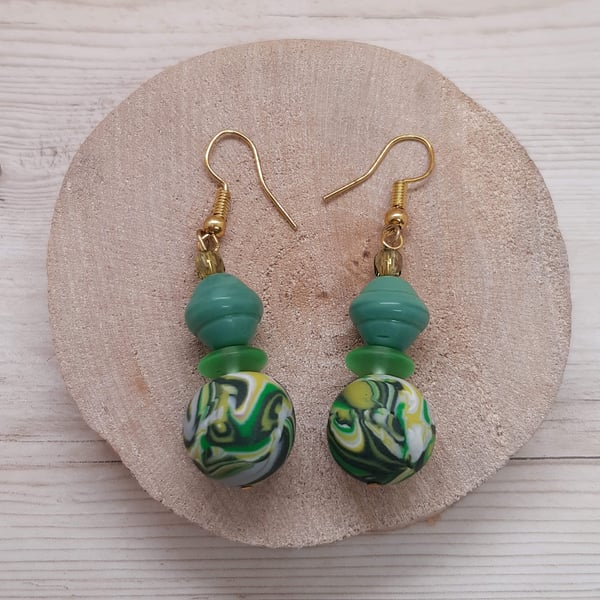 Polymer clay dangly earrings