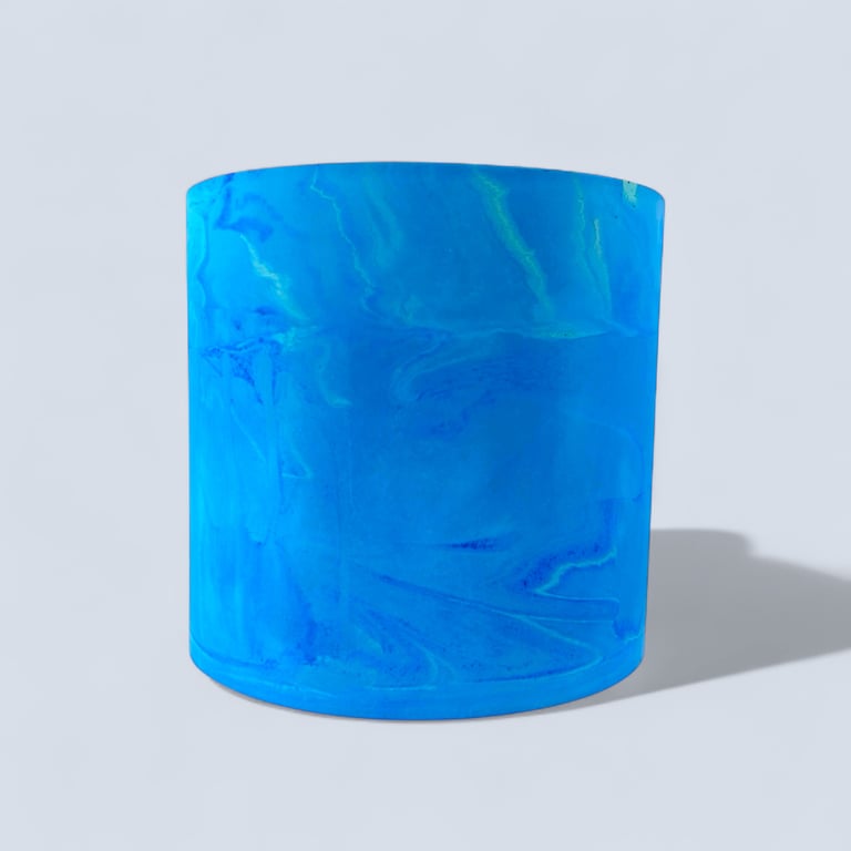  Large Statement Blue Summer Sky Marbled Plant Pot - House Plant Pot
