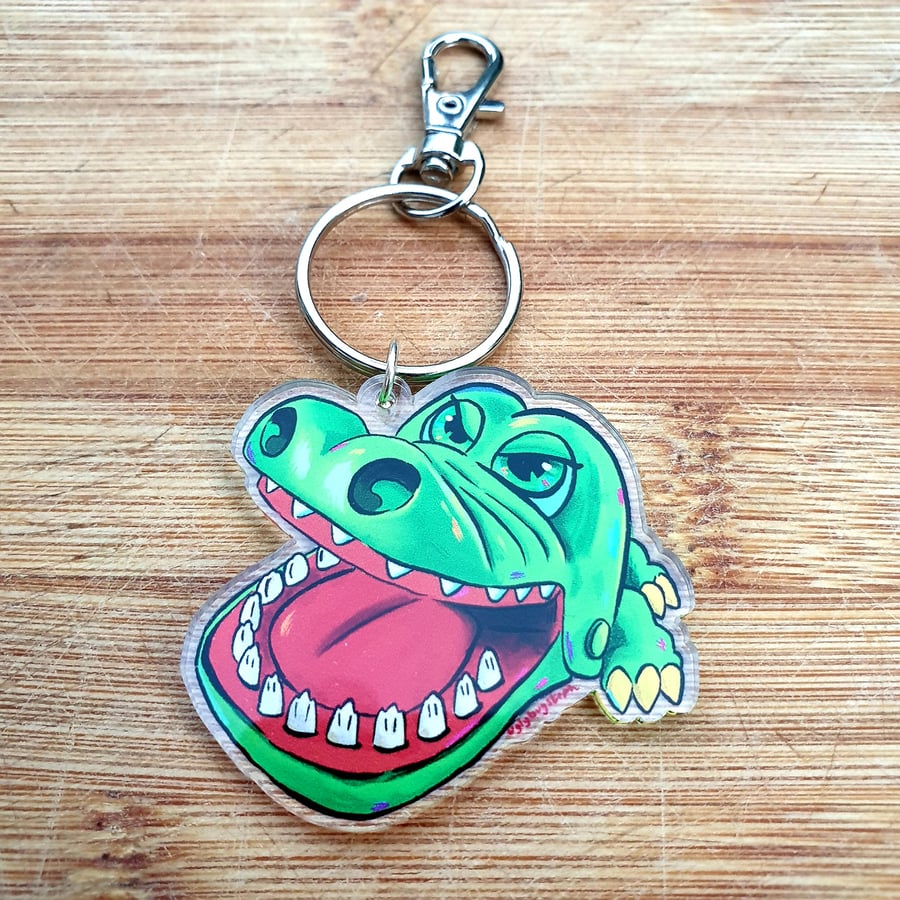 Crocodile Dentist Acrylic Keyring 