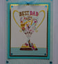 Handmade Card Best Dad in the World Birthday Father's Day Trophy - Image 1