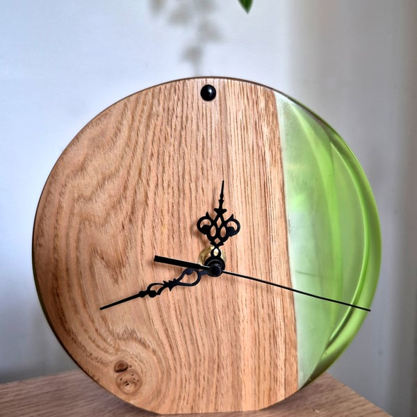 Unique wood and resin clock 