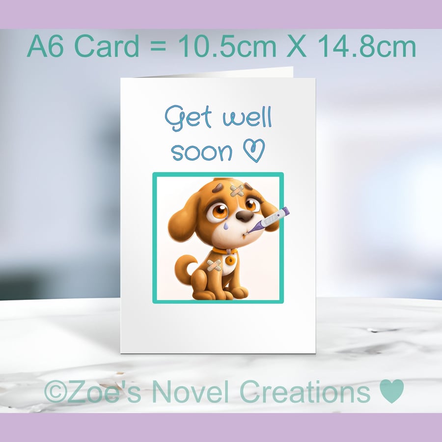 Get Well Soon Greetings Card , A6 10.5cm x 14.8cm