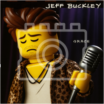 LEGO-Inspired Jeff Buckley – Grace 5x5" Print (Mounted for 9x9" Frame)