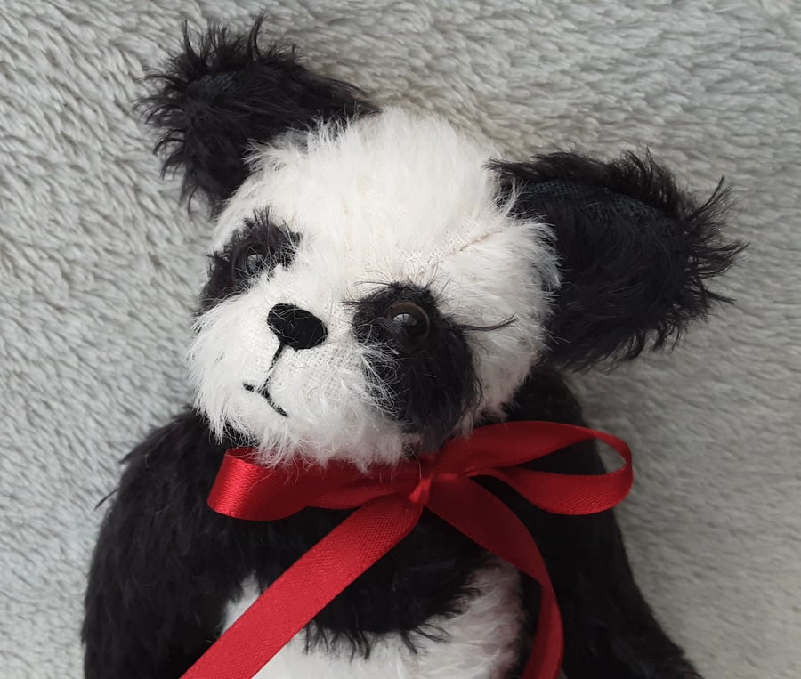 SOLD TO KAY Panda Bear,Original Prototype Artist Bear, Collectable Mohair Teddy