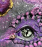 Purple dragon eye heart wall hanging handmade fantasy gothic sculpture 19x36cm - Image 3