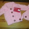 Baby pink Aran  jacket and hat set
