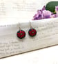 Christmas Poinsettia Drop Earrings - Festive Red Flower Holiday Jewellery - Image 7