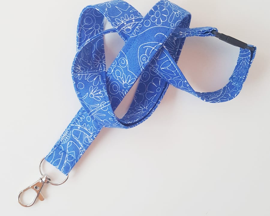 Pretty Blue Lanyard, Teacher Gift - Free P&P