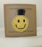 Crochet Smiley Medal Award on a Csrd - Image 1