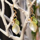 Light yellow lemon dangle earrings 