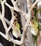 Light yellow lemon dangle earrings 