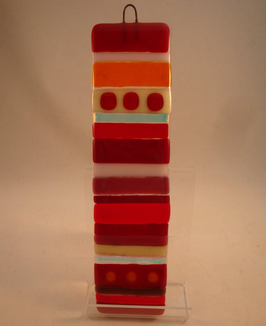 Fused Glass - Hanging Decoration - Reds