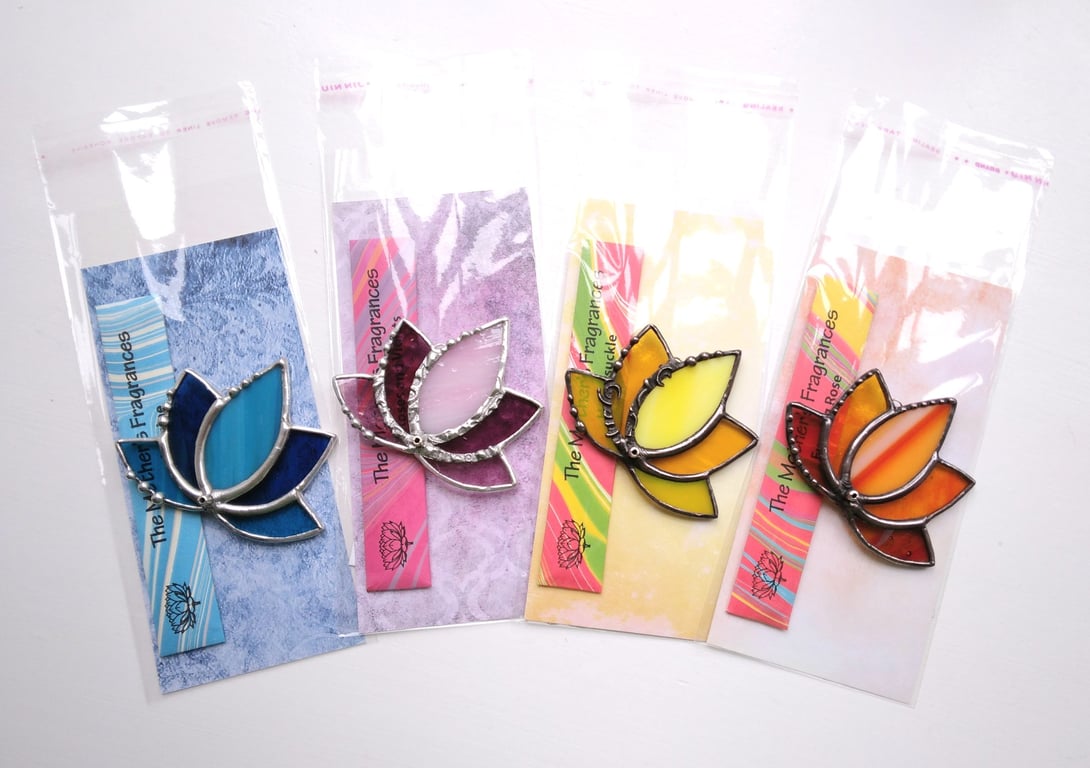 Stained Glass Lotus Flower Incense Burner