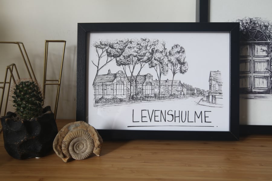 Levenshulme Skyline Art Print