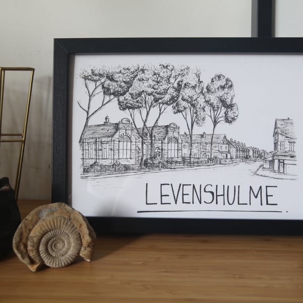 Levenshulme Skyline Art Print