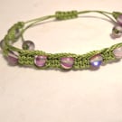 Macrame herringbone adjustable bracelet
