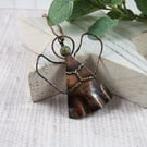 Copper Angel Decoration with African Turquoise Gemstone