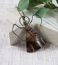 Copper Angel Decoration with African Turquoise Gemstone