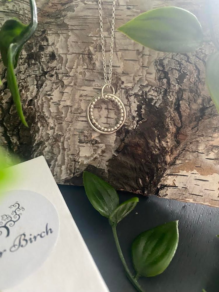  Sterling Silver Two Ring Pendant