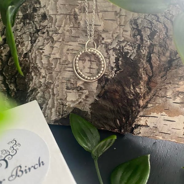  Sterling Silver Two Ring Pendant