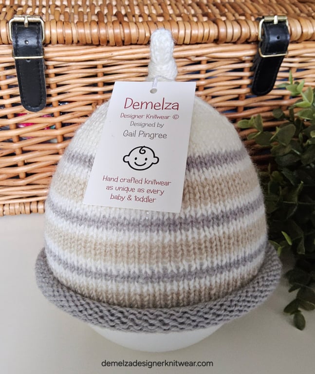 Designer Baby Merino Wool Hat 0-3 months size