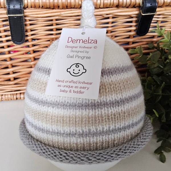 Designer Baby Merino Wool Hat 0-3 months size