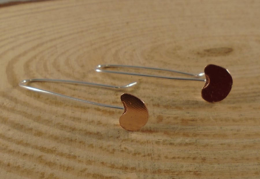 Sterling Silver and Copper Conker Earrings