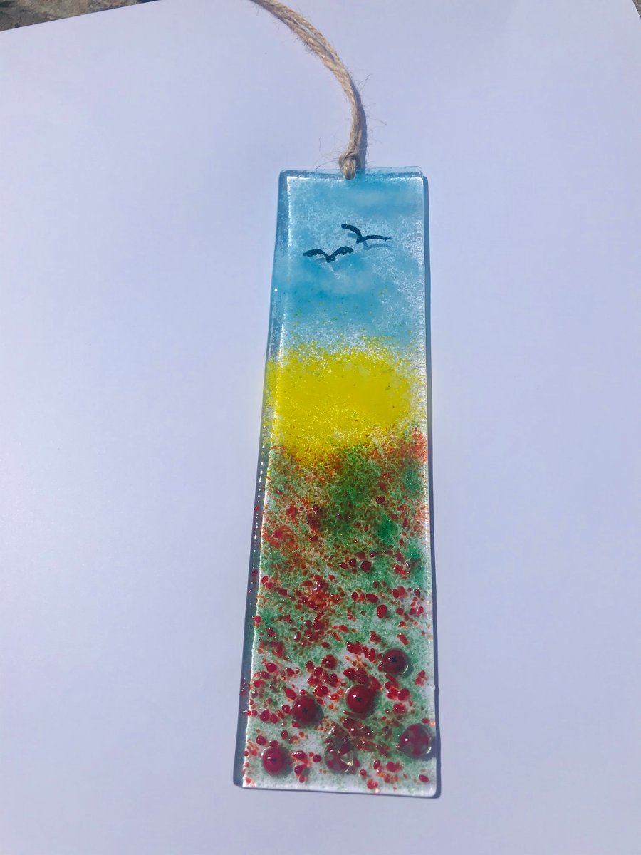 Hanging fused glass plaque 