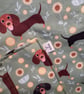 Tote bags parent and child, standard and mini size, daschund fabric - Image 3