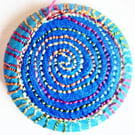 Buttons 1 inch button Hand Dyed Silks and Cottons Free Machine Embroidery Button