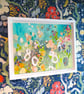 'Peaceful Place' Original Abstract Floral Landscape Painting by Jackie Reynolds