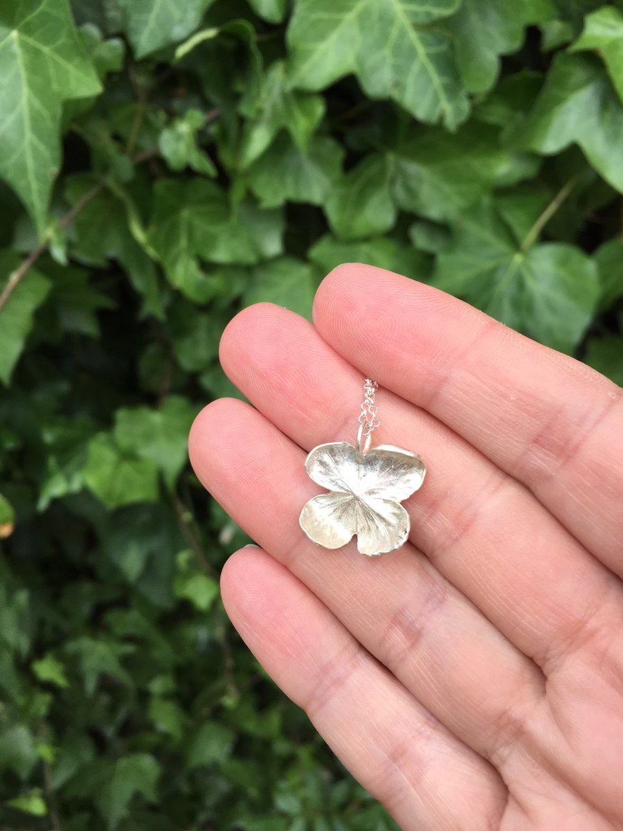 Sterling silver hydrangea necklace - silver flower necklace - Christmas gift